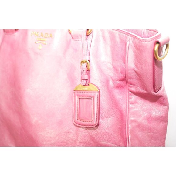 Prada 2 Way Bag Shoulder Pink Leather - Picture 2 of 11